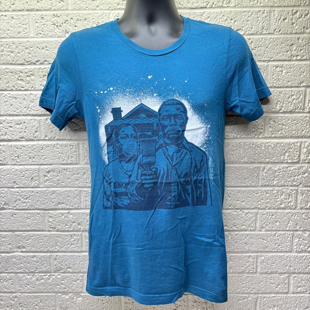 DIRTY COAST Sz S Blue African American Gothic New Orleans Graphic Tee • VG‼